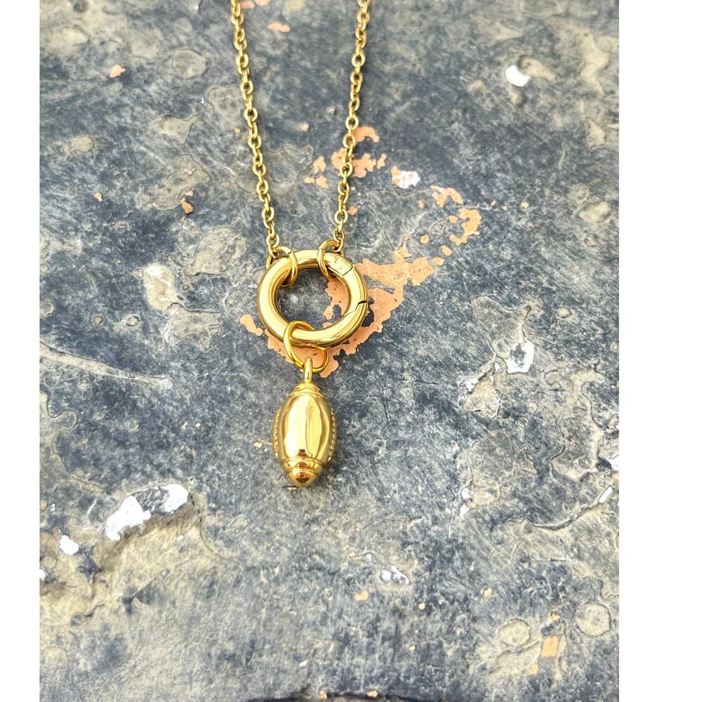 Gold Football Charm